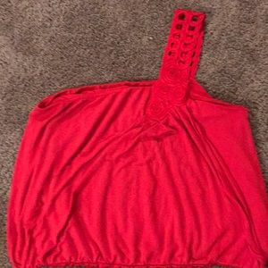 Lane Bryant red one shoulder top